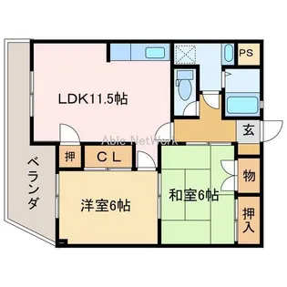 2LDKの間取り画像