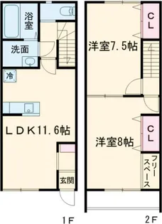 茨城県土浦市中村南2【一戸建】の間取り