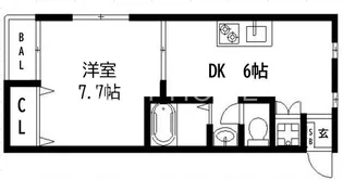 1DKの間取り画像