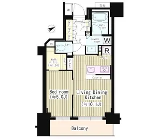 東京都新宿区市谷薬王寺町【マンション】の間取り