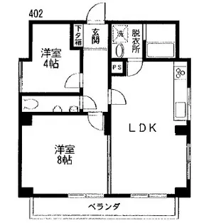 東十条グリーンコーポ【4階】の間取り