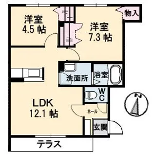 ケンズフィールド ホライズン【1階】の間取り