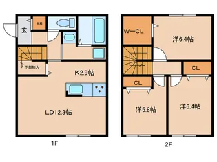 愛知県春日井市勝川新町1【一戸建】の間取り