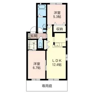 ラフィネB【1階】の間取り