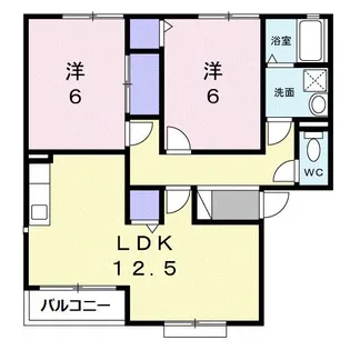 ウィンディア吉田【2階】の間取り