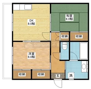 あおいハイツB【2階】の間取り