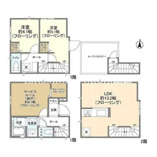 神奈川県横浜市港北区綱島西4【一戸建】の間取り