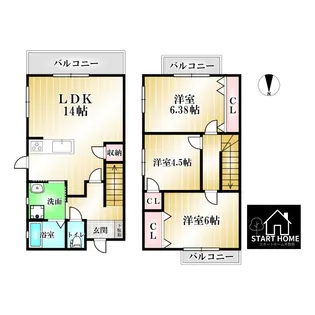 ミュージア春日Bの間取り