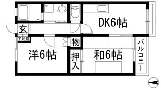 FKハイツ桃園【2階】の間取り