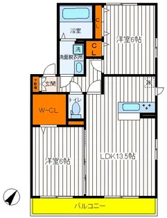 東京都日野市東豊田3【アパート】の間取り