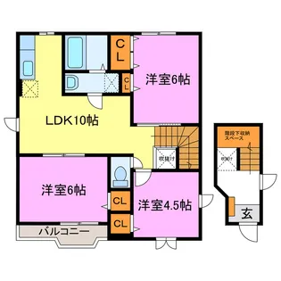 アパートメントくりの間取り