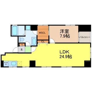 愛知県名古屋市中区錦3【マンション】の間取り