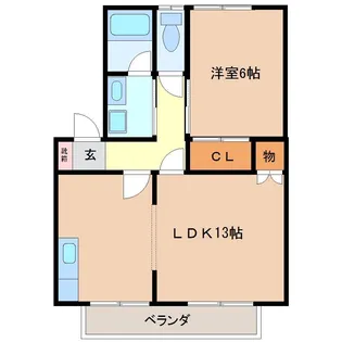 ブランドール愛【1階】の間取り