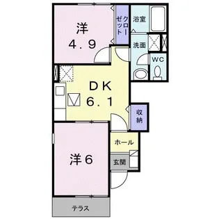 グラン・リゴレットB【1階】の間取り