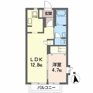 ベルデュールK【1階】の間取り
