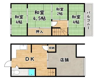 大阪府大阪市平野区瓜破西2【一戸建】の間取り
