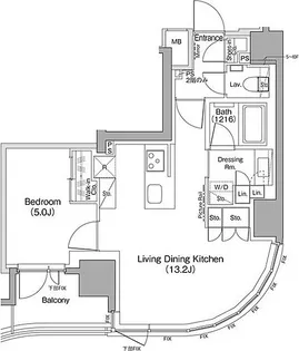 ザ・パークハビオ神楽坂【2階】の間取り