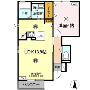 My-room東勝山【1階】の間取り