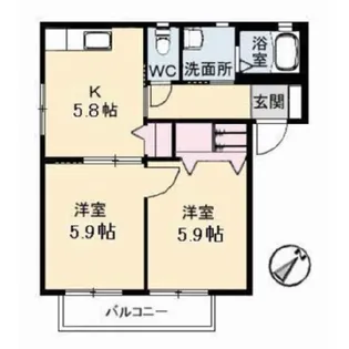 エポック・ヴィラA棟【2階】の間取り