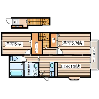 クレアトゥールC【2階】の間取り