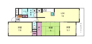 岡専アビタシオン【3階】の間取り