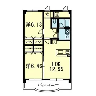 シャローム美咲野 弐番館【2階】の間取り