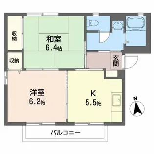 ニューエステート笹谷 A【2階】の間取り