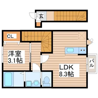 Escondite卸町II【2階】の間取り
