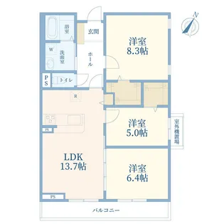 ヴィレッジ3【2階】の間取り