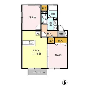 オーチャードテラス B【1階】の間取り