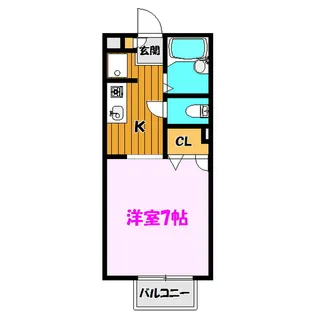 パセオ並木【1階】の間取り