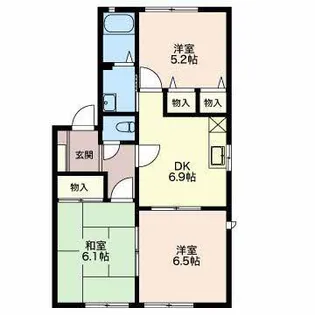 ウエストハイツ【1階】の間取り