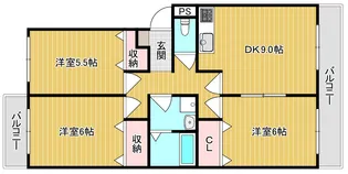 ハピネス篤 A棟【2階】の間取り