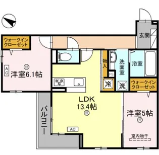 パサログランデ上野芝【1階】の間取り