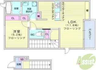 ビオーラ桜【2階】の間取り