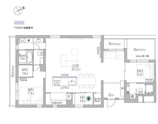 THE GRANDUO FUTAKOTAMAGAWA【5階】の間取り