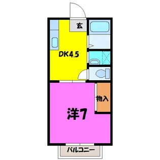 福田ハイツ(熊谷市村岡)【1階】の間取り