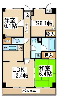 ドゥ・エール【1階】の間取り