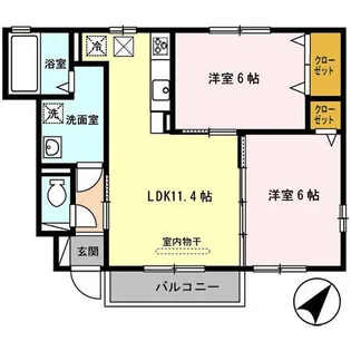 サワーフローラB棟【2階】の間取り