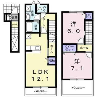 サニーレジデンス上野II【2階】の間取り