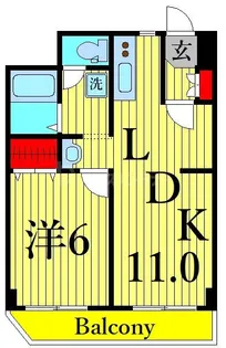 ツイン・コートE【6階】の間取り