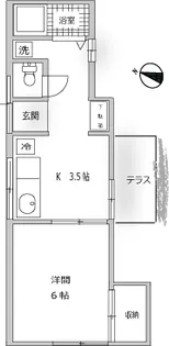 秋元アパート【1階】の間取り