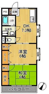 ベルシオンB棟【2階】の間取り