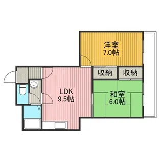 アーバンSライフ B棟【4階】の間取り