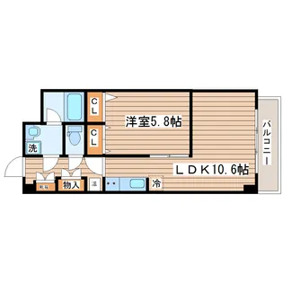 サンライズロード北一通り【4階】の間取り