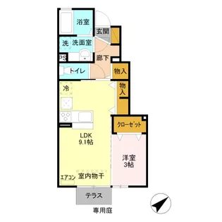 セジュールKPEC【1階】の間取り