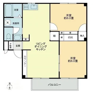 フォブールK・T B【2階】の間取り