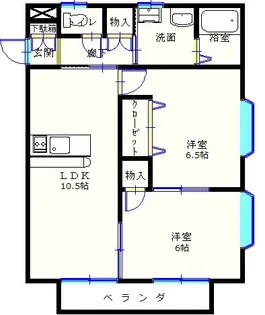 ハイツ清原台【2階】の間取り