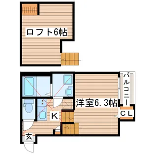 Casa Viola 泉崎【1階】の間取り