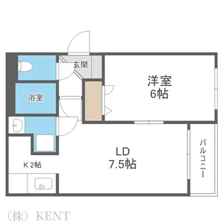 クオーレ円山【1階】の間取り